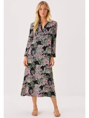 Lilly Pulitzer Simona Midi Dress Onyx Pb Anniversary Toile Pockets Size Large